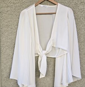 Navissi White Boho Bell Sleeve Blouse